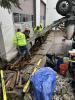 Concrete grade beam pour in progress.