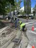 Concrete curb pour.