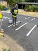 Stop bar markings.