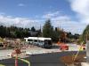 Sound Transit Bus at the site of the roundabout construction